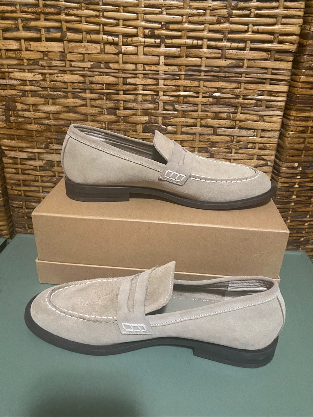 RUC Zara suede light tan putty color loafers EU 38 US 7 1/2-8
